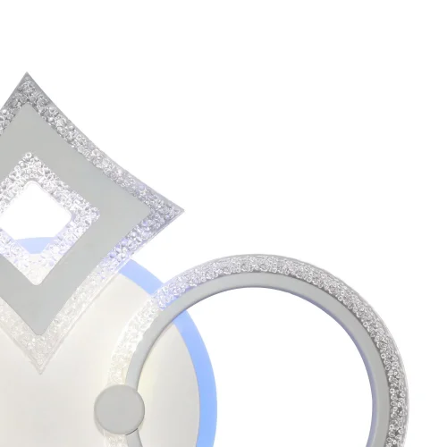 Люстра потолочная с пультом HIGH-TECH LED LAMPS 82014 Natali Kovaltseva белая на 1 лампа, основание белое в стиле хай-тек с пультом фото 5